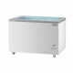 Lada frigorifica Amitek AK165CFG, deschidere cu usi din sticla, capacitate 165 litri, temperatura -18°C, alb