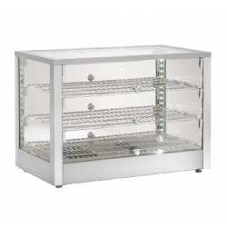 Vitrina calda expunere Amitek AK703ECQ, 3 raft, temperatura +30° /+90°C, inox