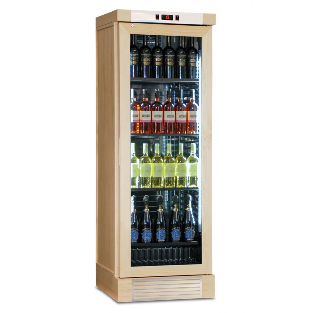 Vitrina de vinuri Klimaitalia CLW 420 L, capacitate 382 litri, temperatura +4°/ +18°C, lemn deschis