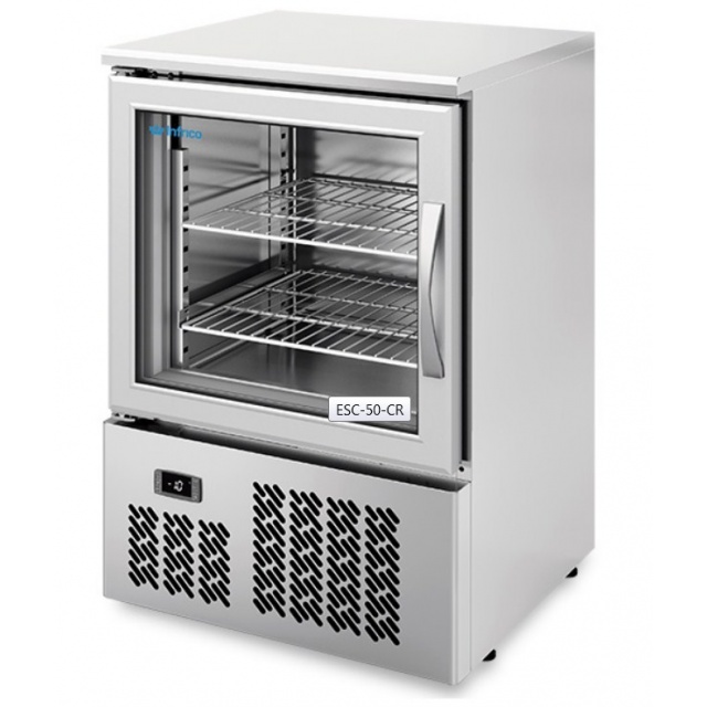 Mini Vitrina Frigorifica Infrico Infrico ESC 50 CR Glass Froster, capacitate 95litri, temperatura -5° /-18°C, inox