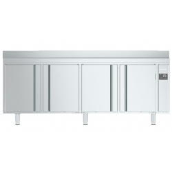 Masa rece cu chiuveta INFRICO BMGN 2450 GRBT, 4 usi, refrigerare la distanta, capacitate 465 litri, -18ºC, inox
