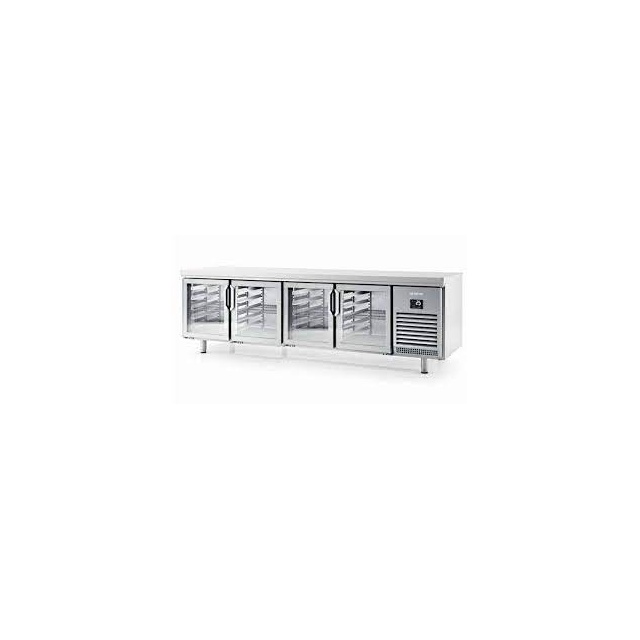 Masa rece cu usi din sticla INFRICO MR 2750 CR, 4 usi, capacitate 850 litri, +2ºC/+6ºC, inox