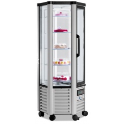 Vitrina expunere SCAIOLA ESAGONALE A Argintie 75x63x174 cm