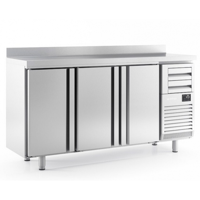 Masa rece bar INFRICO FMPP 2000 II, 3 usi / 6-6 sertare, capacitate 520 litri, temperatura -2º/+8ºC, inox