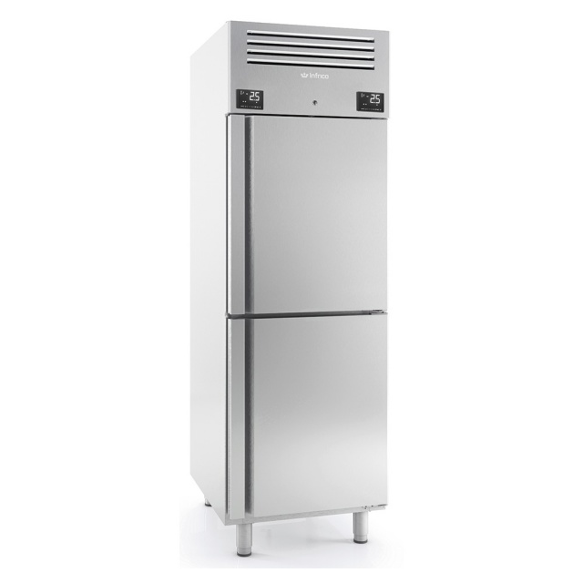 Combina frigorifica profesionala INFRICO AGN 702 MX, capacitate 2x 260 litri, 2 zone temperatura -2º+8ºC/-18ºC, inox