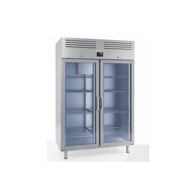 Vitrina frigorifica INFRICO AGB 1402 BT CR cu 2 usi, capacitate 1240 litri, temperatura -18ºC, inox