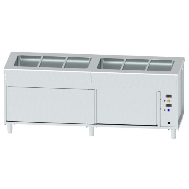 Masa calda Bain Marie INFRICO SSBMC6, capacitate 6 cuve GN, temperatura +30ºC / +90ºC, inox