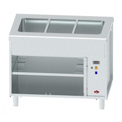 Masa Bain Marie INFRICO SSBMA3, capacitate 3 cuve GN, temperatura +30ºC / +90ºC, inox