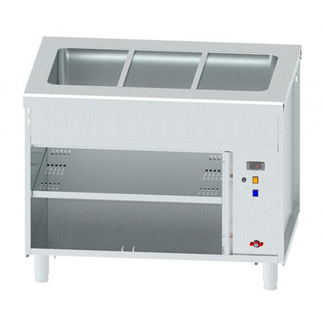 Masa Bain Marie INFRICO SSBMA3, capacitate 3 cuve GN, temperatura +30ºC / +90ºC, inox