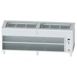 Masa Bain Marie INFRICO SSBMA6, capacitate 6 cuve GN, temperatura +30ºC / +90ºC, inox