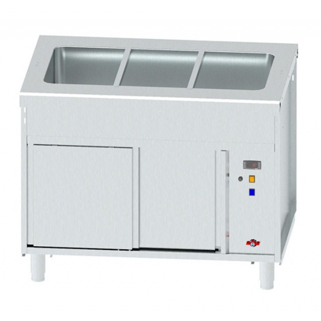 Masa Bain Marie INFRICO SSBMN3, capacitate 3 cuve GN, temperatura +30ºC / +90ºC, inox