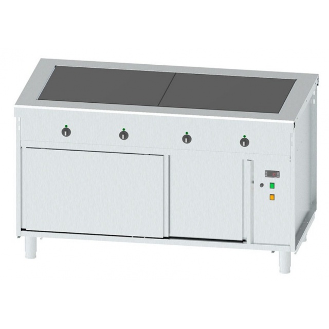 Masa inox cu plite vitroceramice auto INFRICO SSVCN4, latime 150 cm, temperatura maxima 130ºC