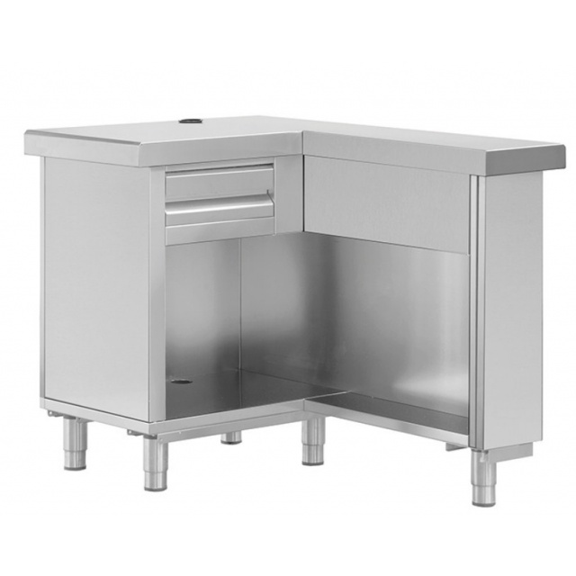 Dulapior tip bufet forma in L INFRICO SSCI, latime 112.5 cm, inox
