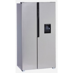 Side by side PKM 21090,clasa energetica F,dozator de apă, picioare reglabile, 6 rafturi pentru uși, rafturi pentru ouă