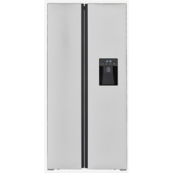 Side by side PKM 21445,clasa energetica F,dozator de apă, picioare reglabile, 6 rafturi pentru uși, rafturi pentru ouă