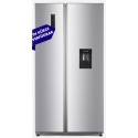 Side by side PKM 21688,clasa energetica F,dozator de apă, picioare reglabile, 7 rafturi pentru uși, rafturi pentru ouă