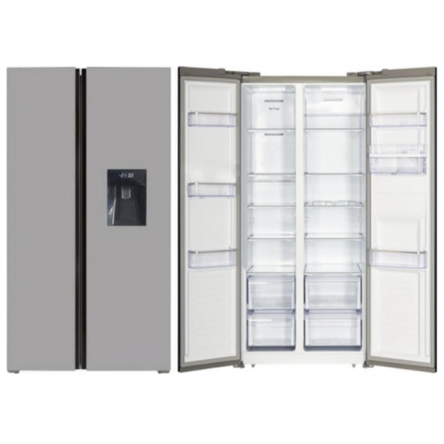 Side by Side WOLKENSTEIN 21578,lasa de eficiență energetică F, volum utilizabil pentru răcire 267 litri