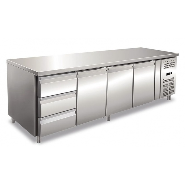 Masa rece Klimaitalia CAX 4130 TN (3x1/3), capacitate 412 l, temperatura -2 / +8 °C, argintiu