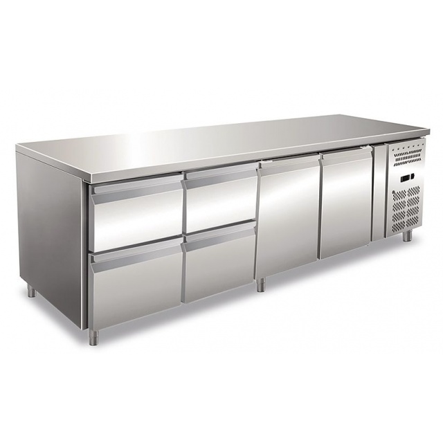 Masa rece Klimaitalia CAX 4140 TN (4x1/2), capacitate 412 l, temperatura -2 / +8 °C, argintiu
