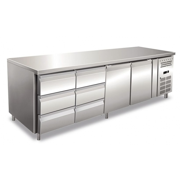 Masa rece Klimaitalia CAX 4150 TN (6x1/3), capacitate 412 l, temperatura -2 / +8 °C, argintiu