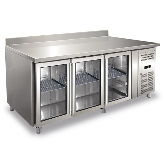 Masa rece cu rebord Klimaitalia CAX 3200 TNG, capacitate 309 l, temperatura -2 / +8 °C, argintiu