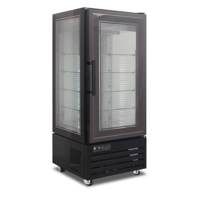 Vitrina frigorifica expunere Klimaitalia VICTORIA 85 NFN, capacitate 340 litri, temperatura -18 °C / -21 °C, negru