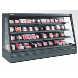 Vitrina frigorifica expunere INFRICO SML12PBM1, latime 125 cm, rafturi drepte, -1ºC / +5ºC, negru