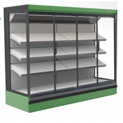 Vitrina frigorifica expunere supermarket INFRICO MN12DGH1, latime 125 cm, rafturi inclinate, -1ºC / +10ºC