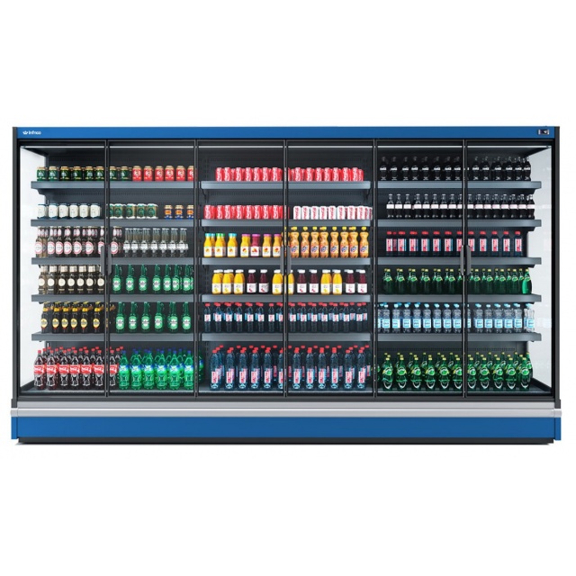 Vitrina frigorifica expunere supermarket INFRICO MX12DGM0, capacitate 933 L, latime 125 cm, rafturi drepte, -1ºC / +4ºC