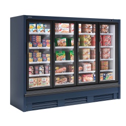 Vitrina frigorifica expunere INFRICO MN3PBTPL1, plug in, latime 12.5 cm, 829 Litri, rafturi drepte, -15ºC/-18ºC, negru