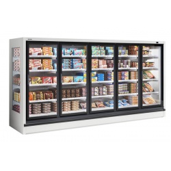 Vitrina frigorifica expunere INFRICO MF2PB22TL1, la distanta, latime 390.5 cm, 156.4 Litri, rafturi drepte, -15ºC/-18ºC