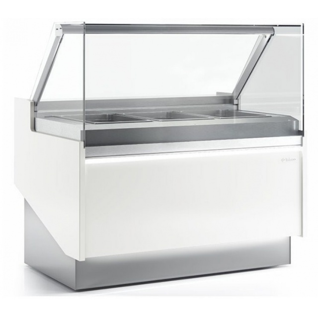 Vitrina frigorifica expunere cofetarie INFRICO LYON VLY 9V, modulara, latime 125 cm, putere 45 W, temperatura +60ºC / +70ºC