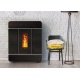 Soba pe peleți KLOVER DIVA SLIM WOOD putere 18,40 KW,inspecție frontală totală