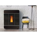 Soba pe peleți KLOVER DIVA SLIM WOOD putere 18,40 KW,inspecție frontală totală