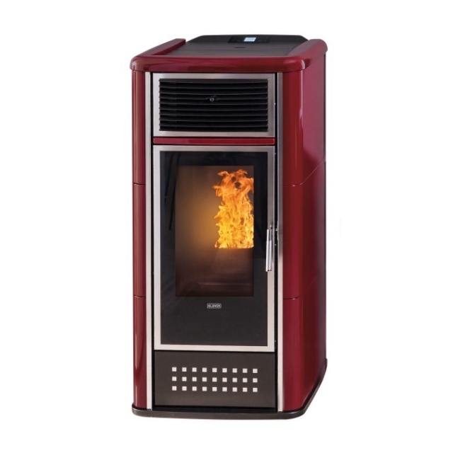 Soba pe peleți KLOVER BELVEDERE 28 putere 23,70 KW,ușa antifoc cu sticlă ceramică