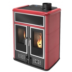 Soba pe peleți KLOVER DUAL putere 16,10 KW,ușile antifoc echipate cu geam dublu ceramic