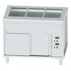 Masa calda Bain Marie INFRICO SSBMVC3, capacitate 3 cuve GN, temperatura +30ºC / +90ºC, inox