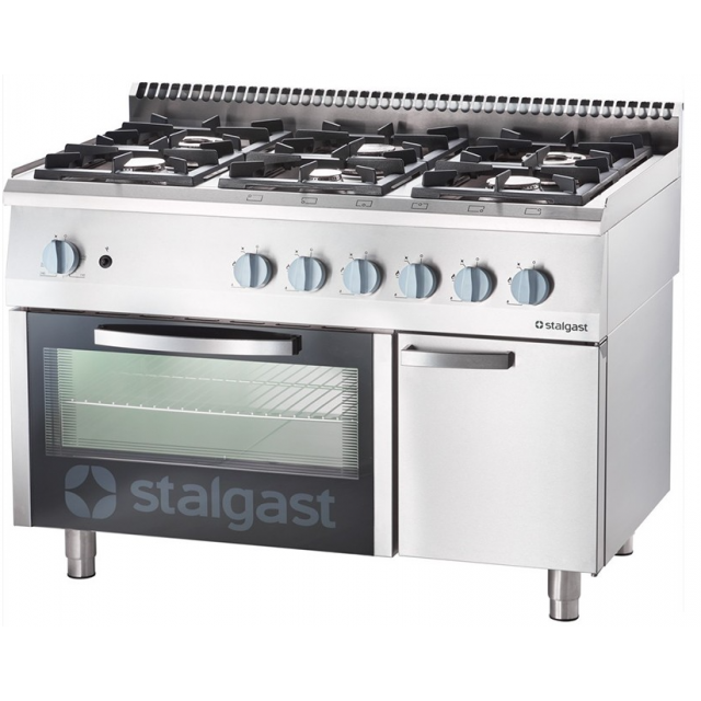 Masina de gatit 6 focuri si și cuptor gaz static STALGAST 9711110 1200x700x850 mm