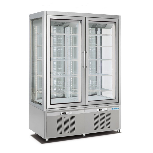 Vitrina frigorifica expunere INFRICO LO7703 cu 2 usi, capacitate 840 litri, putere 1300 W, temperatura -15ºC /-24ºC