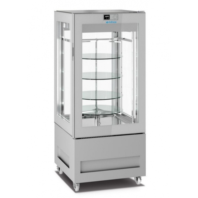 Vitrina frigorifica cofetarie INFRICO LO6215S, rafturi rotative, capacitate 300 litri, putere 530 W, temperatura +2ºC/+10ºC