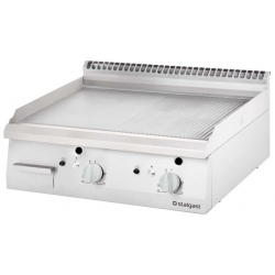 Masina de gatit grătar pe gaz 1/2 neted 1/2 striat STALGAST 9731330 13 kW 800x700x250 mm