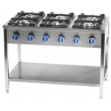 Aragaz pe suport deschis cu 6 focuri (3,5+2x5+2x7+9) STALGAST 979623 1200x700x850 mm