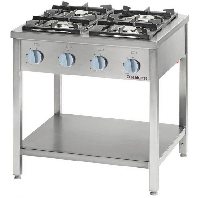 Aragaz pe suport deschis cu 4 focuri STALGAST 999513 20.5 kW 900x900x850 mm