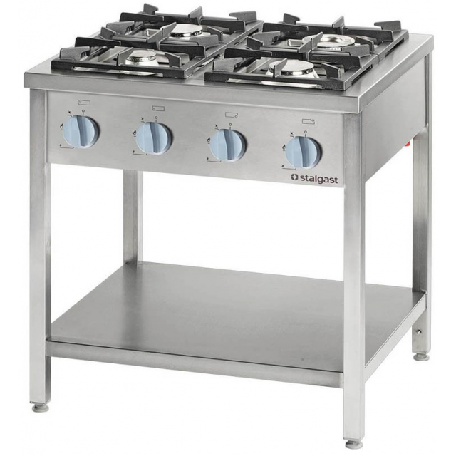 Aragaz pe suport deschis cu 4 focuri STALGAST 999521 900x900x850 mm