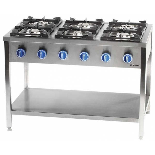 Aragaz pe suport deschis cu 6 focuri STALGAST 999613 32.5 kW 1300x900x850 mm