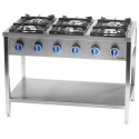 Aragaz pe suport deschis cu 6 focuri STALGAST 999613 32.5 kW 1300x900x850 mm