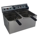 Friteuza electrica INFRICO FR 66L, putere 3000x2 W, 2 cosuri, capacitate ulei 6+6, temperatura 195°C, inox