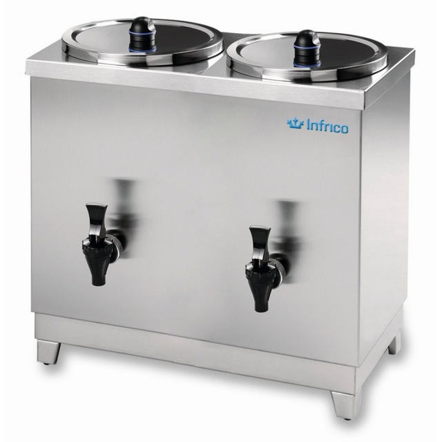Termos profesional INFRICO TL 66 pentru lapte cafea ceai, putere 1500+1500, capacitate 6+6 litri, inox