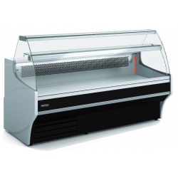Vitrina frigorifica expunere DOCRILUC VE-9-30-R-TF, sticla curbata, potenta frigorifica 1312 W, 4 usi, +1ºC/ +5ºC