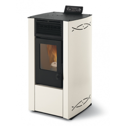 Soba pe peleti PHEBO STUFE DAFNE&nbsp;din sticlă cu fum din spate 7 kw